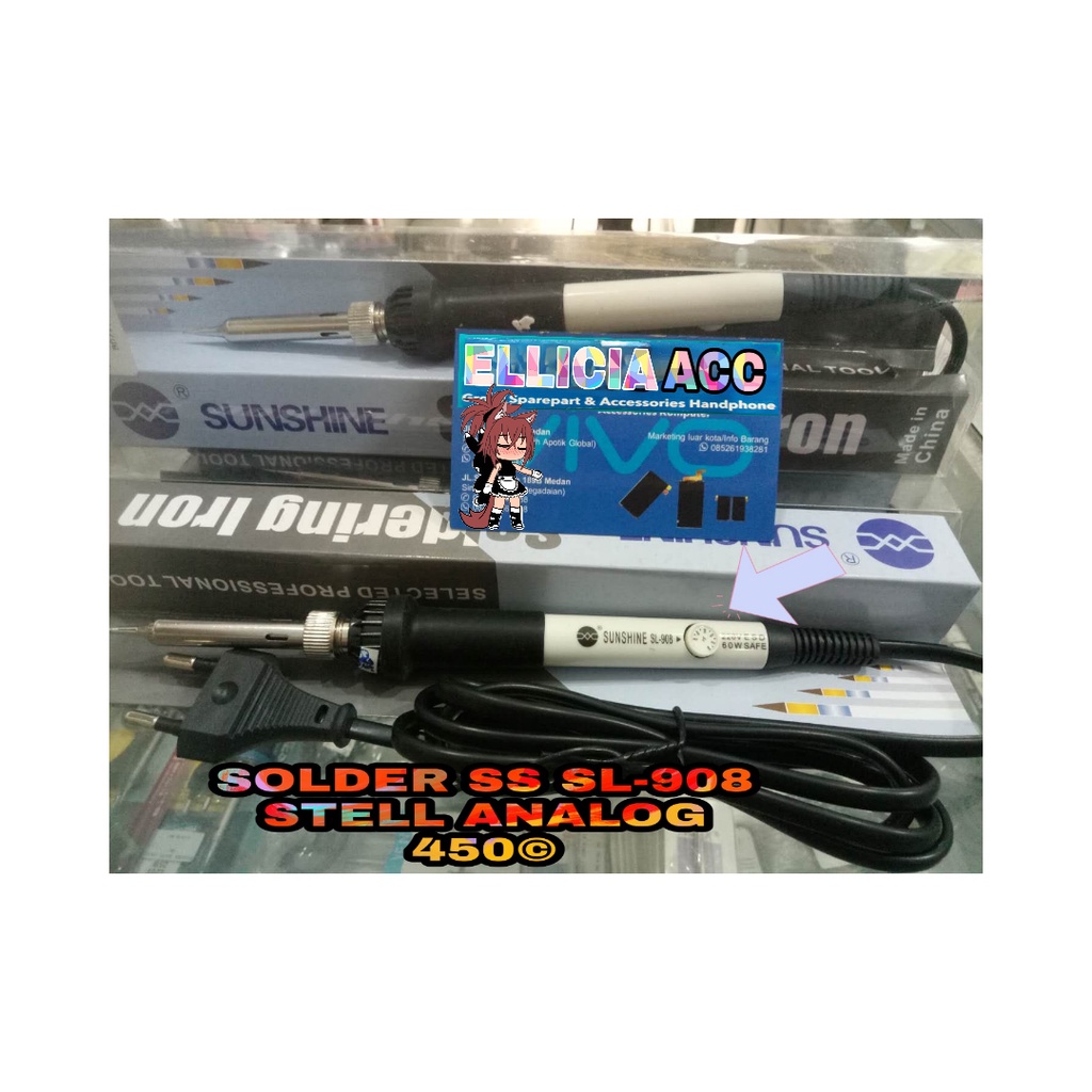 SOLDER SUNSHINE SL908 60W STELL ANALOG SOLDER TANGAN SUNSHINE SL908 60W