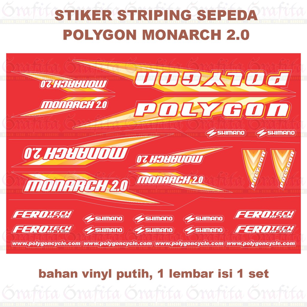 (1lbr = 1set) Stiker Striping Polygon Monarch 2.0