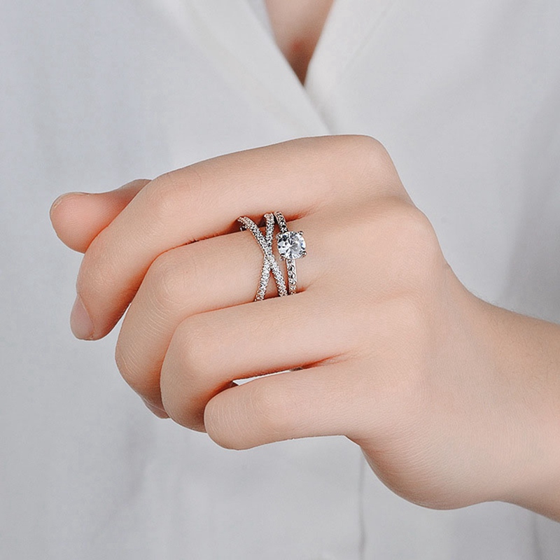 Cincin Lapis Silver 925 Model Salib untuk Wanita