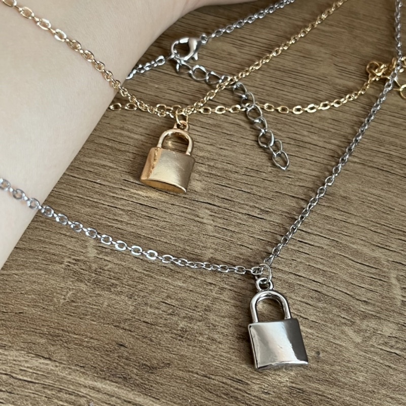 padlock necklace / Kalung Wanita Korea Aksesoris Necklace