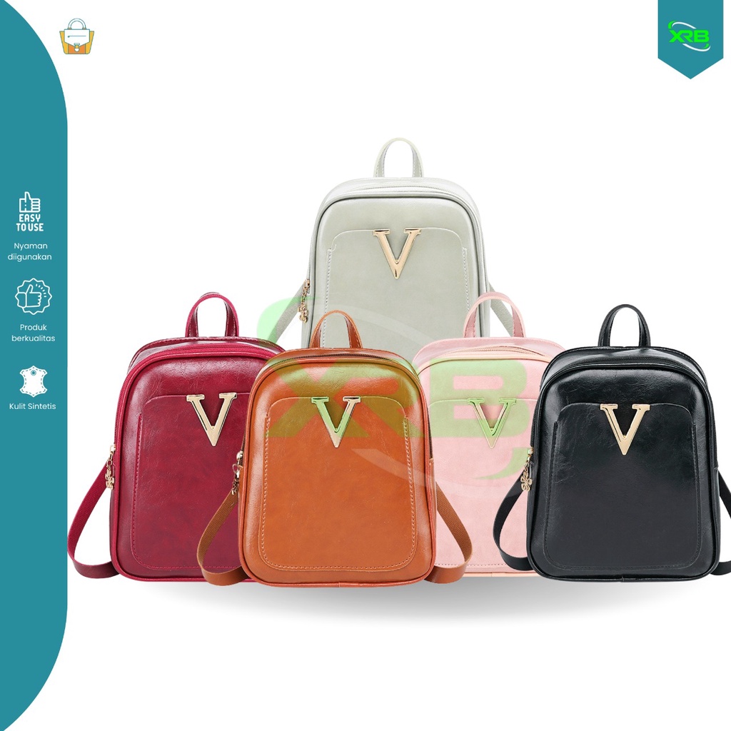 Fashion Women Bag V Bag Pack Colorfull Series Tas Punggung Wanita