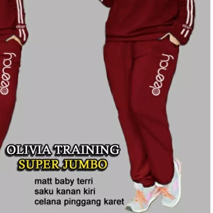 OREA TRAINING OLIVIA pakaian santai set training,pakaian wanita jumbo set olahraga dan