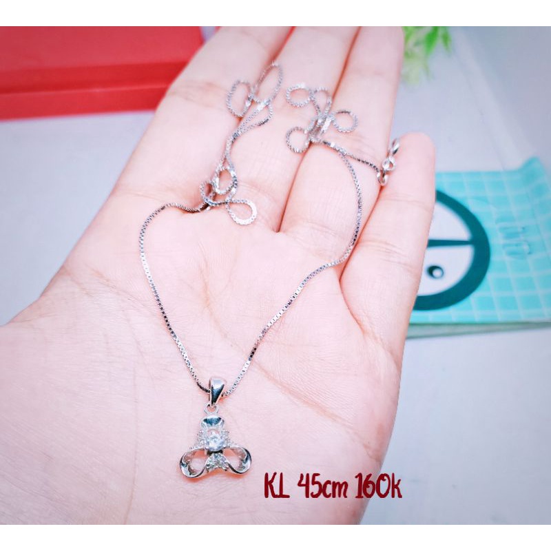 Kalung Perak 925  ASLI LAPISAN EMAS PUTIH MODEL ITALY
