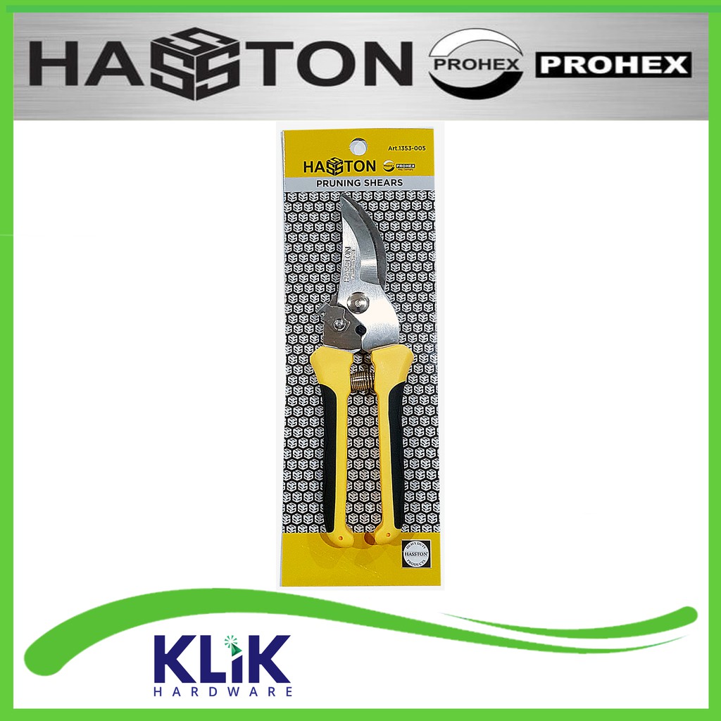 Hasston Prohex Gunting Dahan Ranting Stek Bunga Taman Pruning Shears 8 Inch 1353-005 Stainless Steel