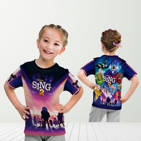 Kaos anak Tshirt baju Sing 2 The Movie L/P Fullprint custum