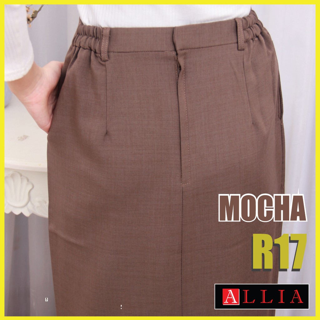 Rok Span Wanita R17 Mocha / Rok Bahan wanita / Rok Panjang Wanita