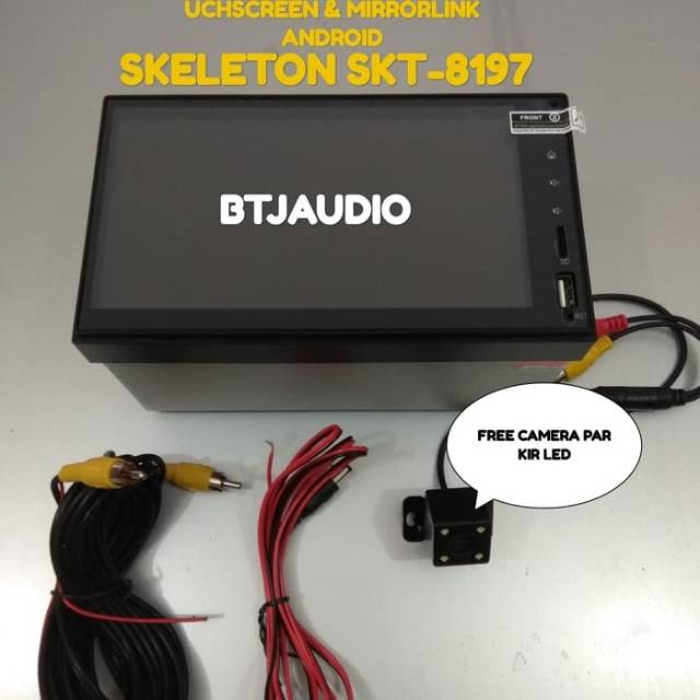 HEAD UNIT TAPE MOBIL DOUBLE DIN DECKLESS SKELETON MIRRORLINK ANDROID, FULL HD MP4/MKV, FULLGLASS LED