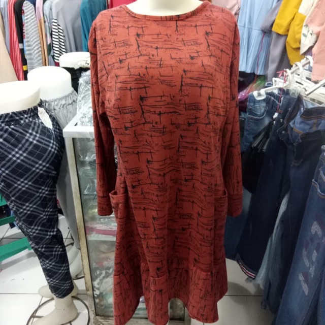 Tunik busui friendly motif bukaan kiri kanan