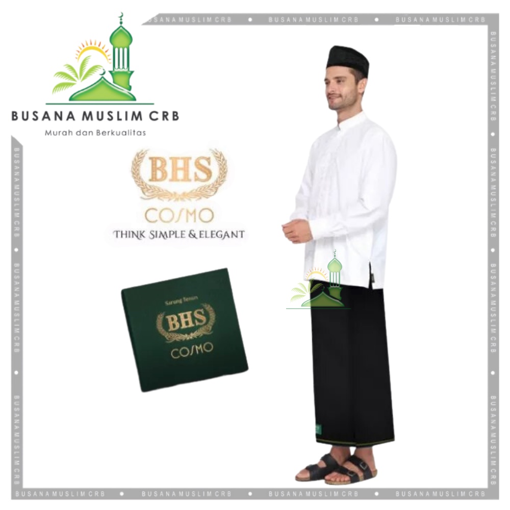 Sarung BHS Gold Cosmo Hitam Polos | Sarung BHS Hitam | BHS Cosmo Original | Sarung BHS Polos