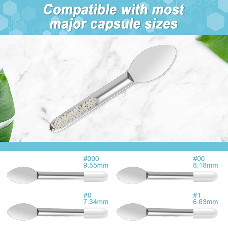 Capsule Filling Spatula 10PCS Stainless Steel Lab Spoon Mini Scoop for Fast Gel Cap Capsule Filling Pill Filler Machine