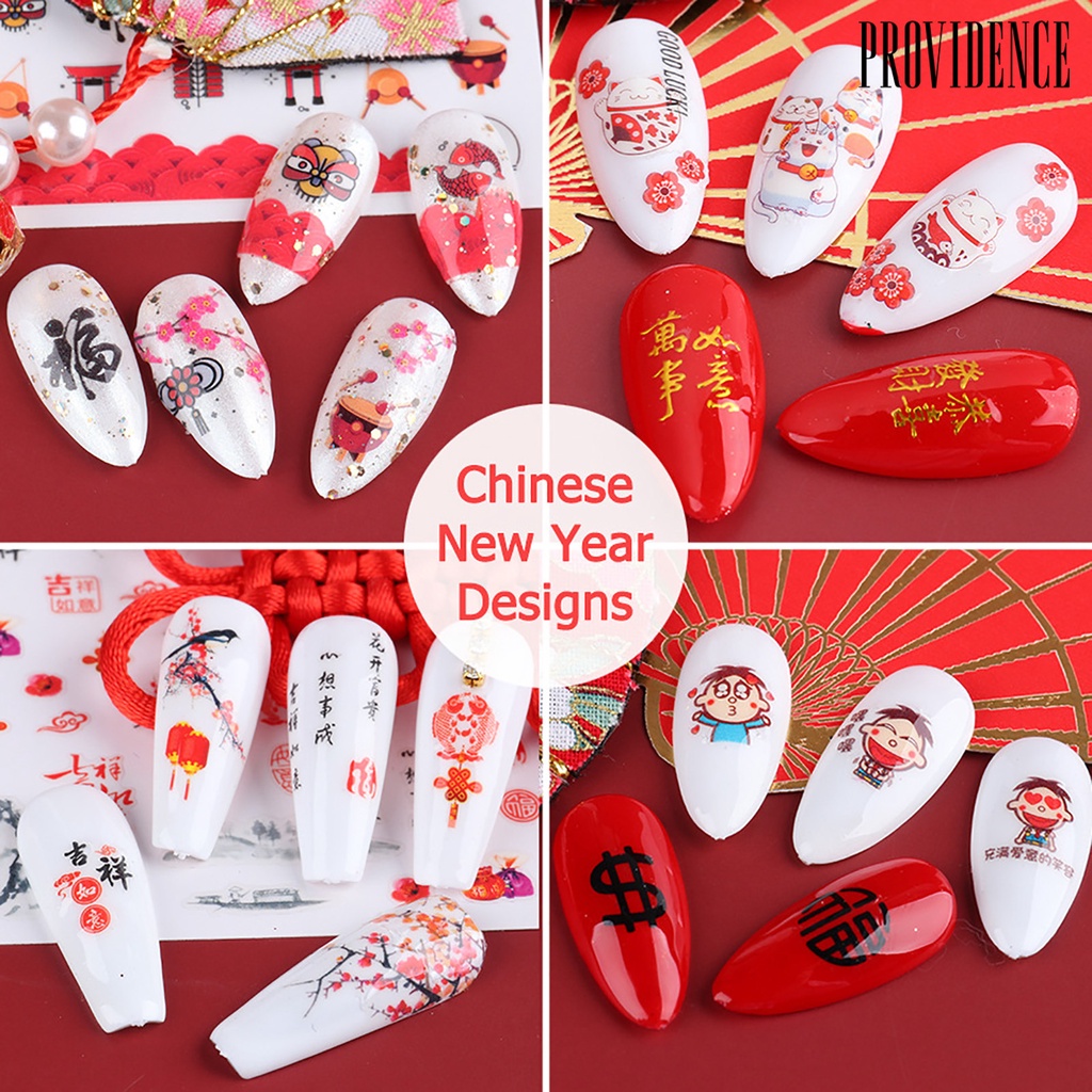 Providence 3Pcs Chinese Character Calligraphy Design Nail Art Sticker Decal Manicure Decor