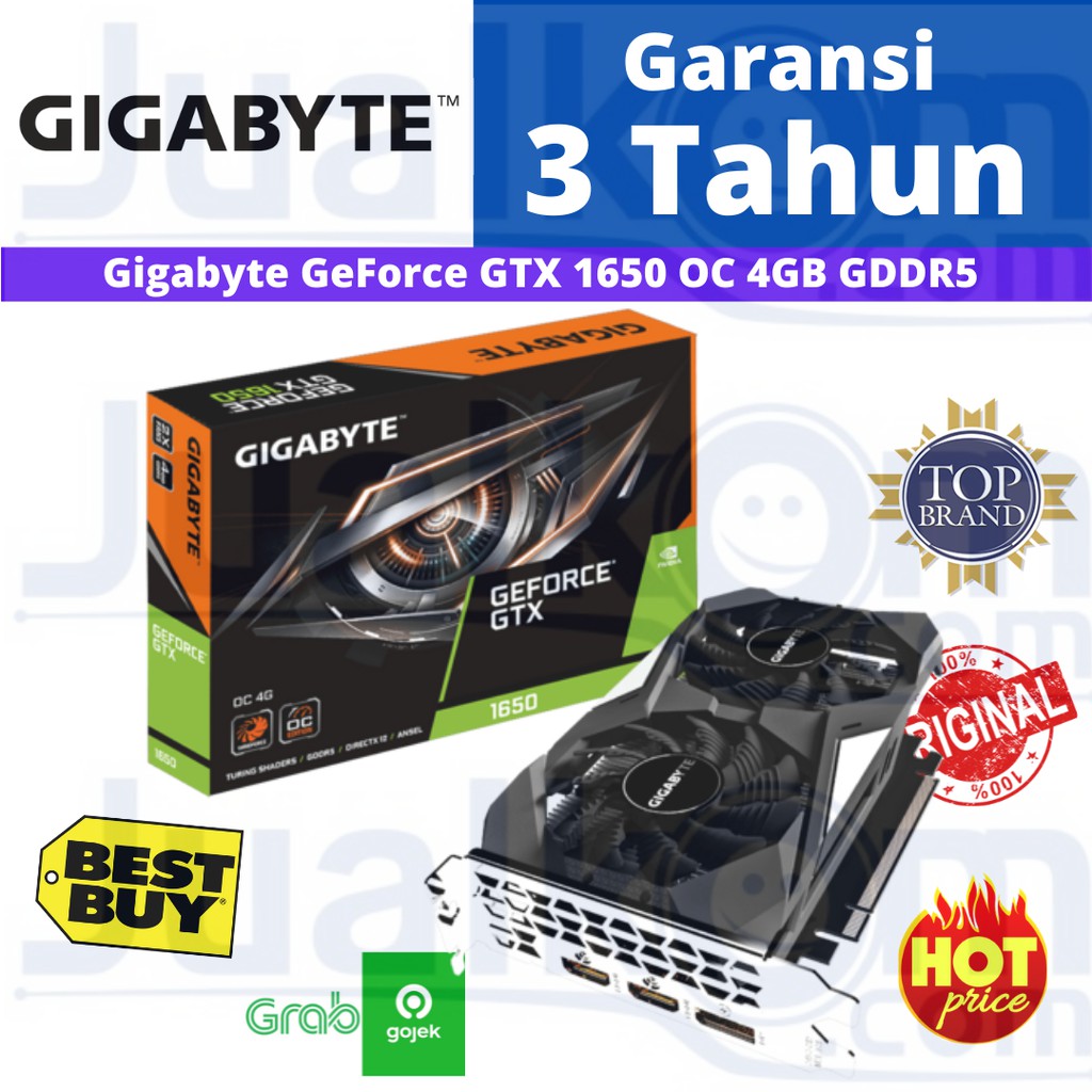 Gigabyte GeForce GTX 1650 4GB DDR5 OC Edition Dual Fan GTX1650