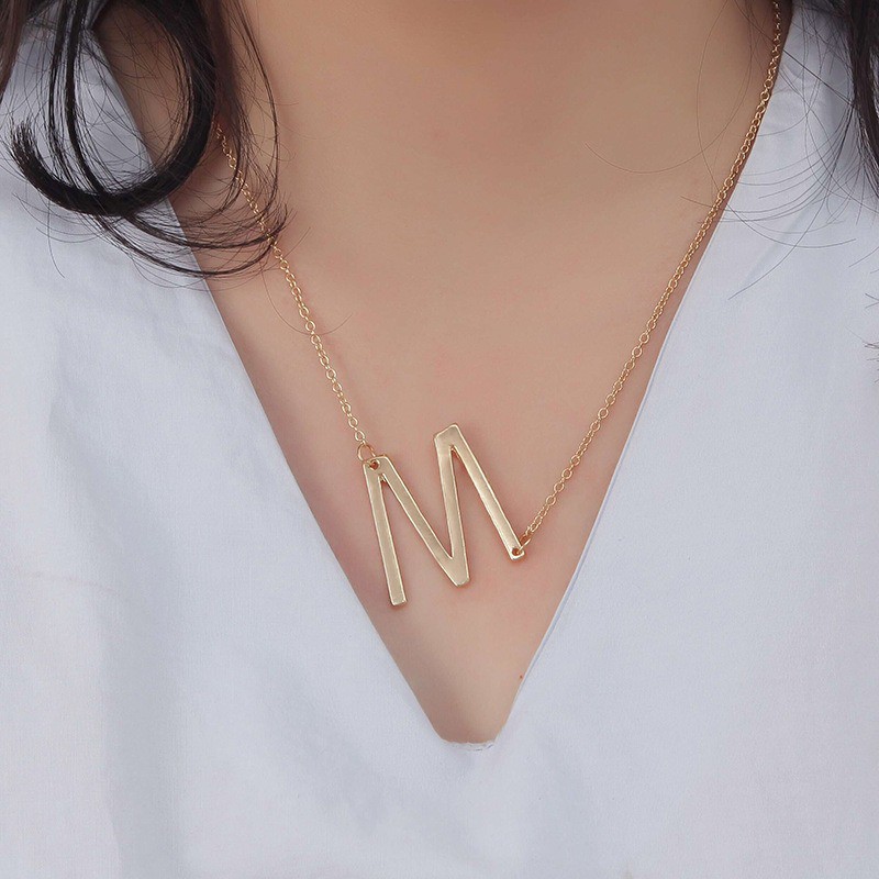 OVERFLOWS.ID [ROSEGOLD] Kalung Huruf Abjad ROSE GOLD Titanium Jumbo Kekinian A-Z Model Simple Korea