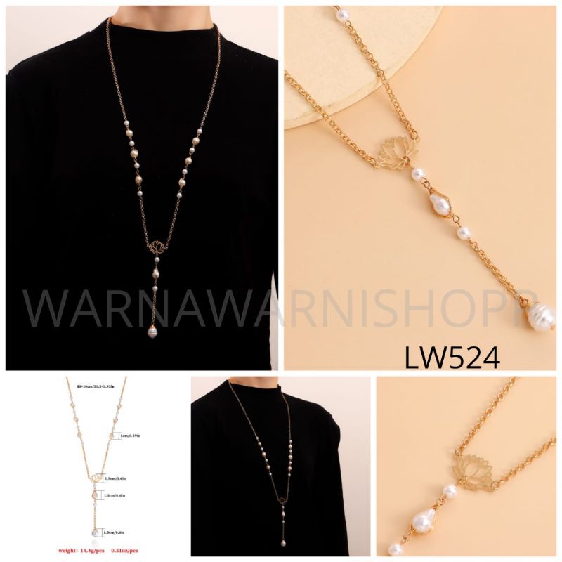 Kalung Rantai Multilayer Liontin Gembok Aksesoris Hijab Fashion Wanita Korean Style Layered Necklace Part 2-LW524