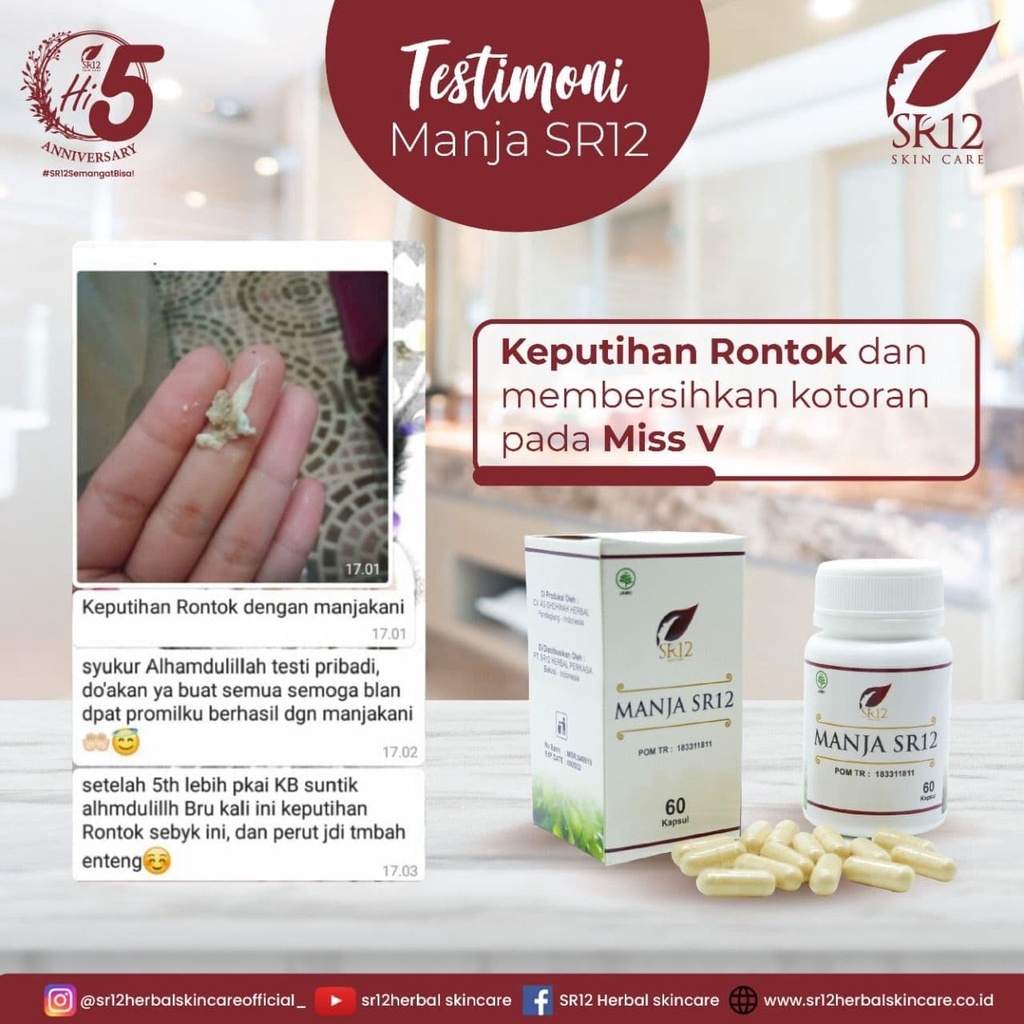 Manja Manjakani Sr12 SR 12 Obat Herbal Pelancar Haid Keputihan Bau Kista Yg Paling Ampuh Program Hamil Pengencang Miss V Kewanitaan Kapsul BPOM