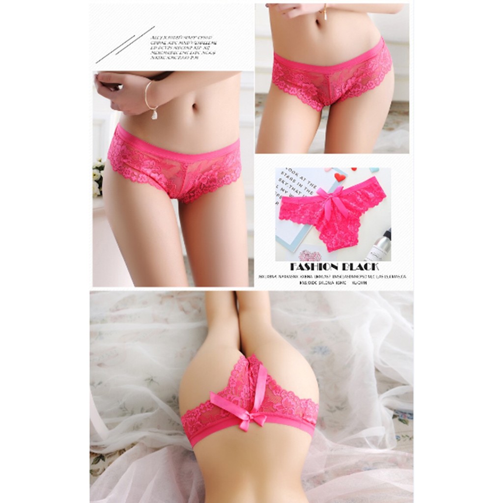 celana dalam thong Wanita CD sexy G-string Lingerie Lace Bahan C065-1