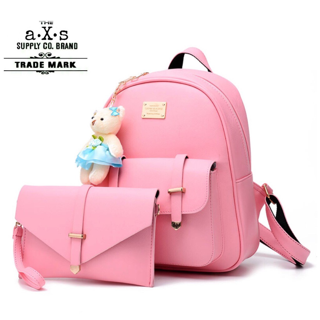 PROMO TERMURAH ❗TAS RANSEL KOREA WANITA MURAH BACKPACK LOUIS SET 2in1 TOKO TAS MURAH / batam bag