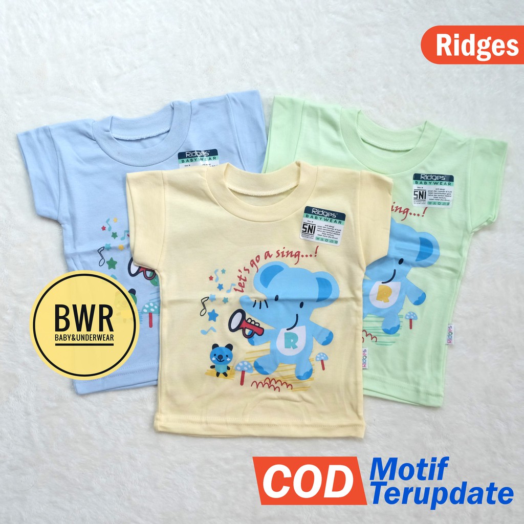 Kaos Oblong Ridges PRINT Gambar Tengah [ IV E6 - H6 ] Kaos Anak Warna Sablon