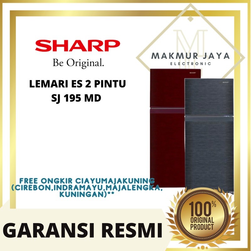 KULKAS SHARP 2 PINTU SJ 195 MD KHUSUS CIREBON