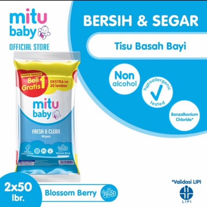 HD Management Tisu Basah Mitu Baby isi 50 Beli 1 gratis 1