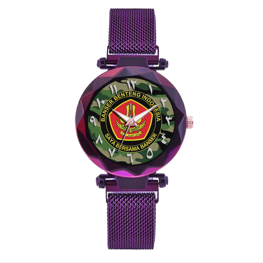 Jam Tangan Wanita Custom - BANSER MOTIF 4 Free Box &amp; Batre Cadangan