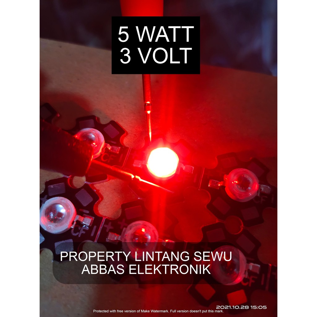 LED HPL 5 WATT MERAH RED PLUS HEATSIGN HETSING PENDINGIN