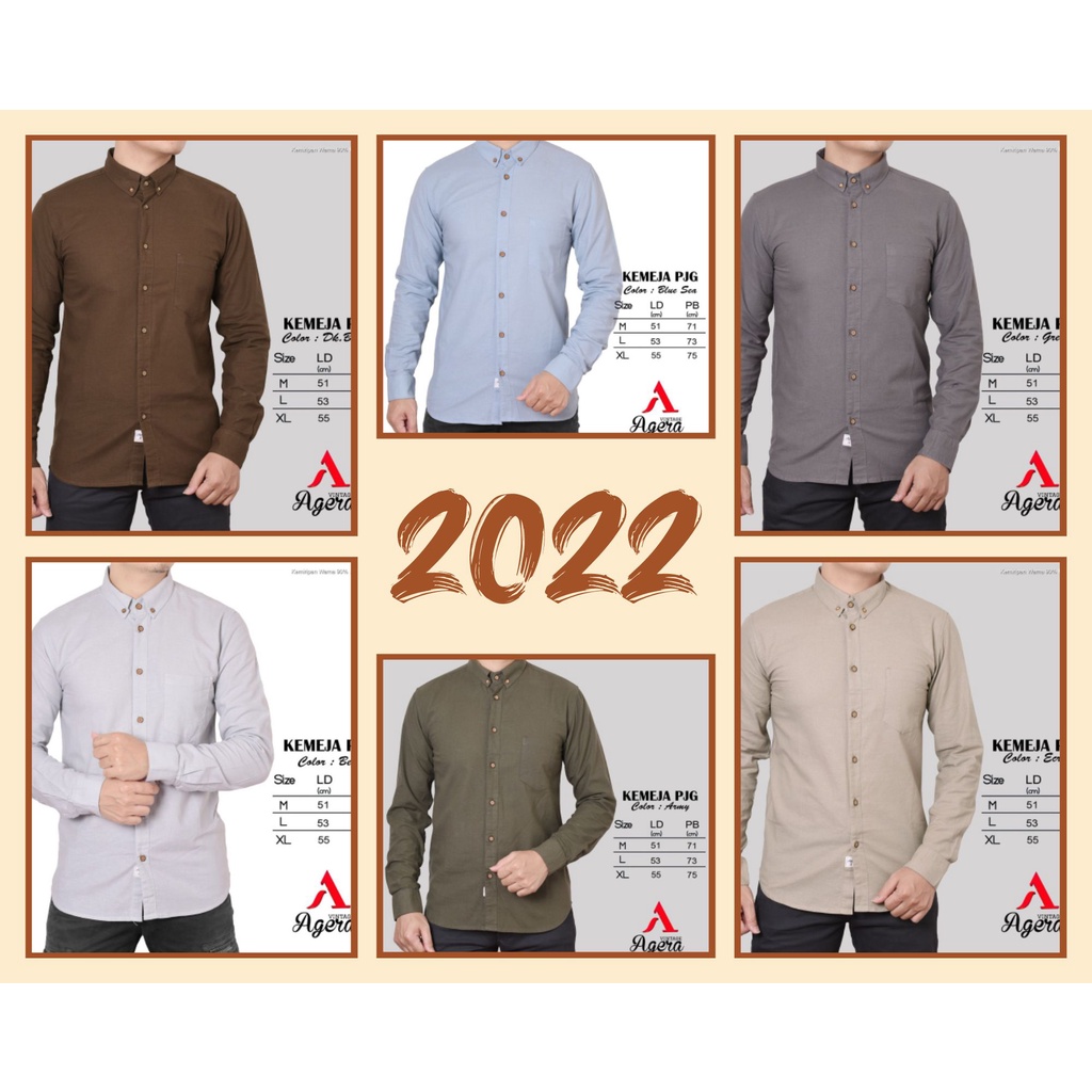 AGERA kemeja pria lengan pendek panjang sanghai KEMEJA PANJANG basic polos premium
