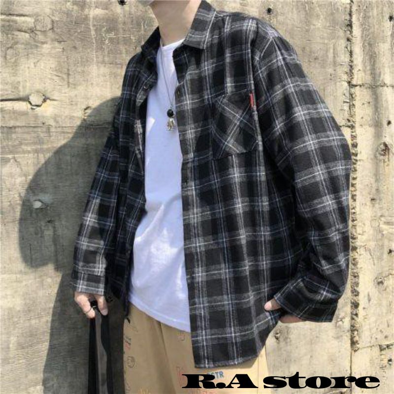 Kemeja flanel pria original distro kemeja kotak kotak lengan panjang murah