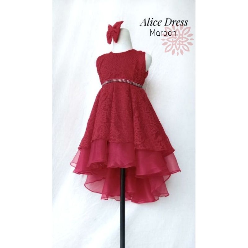 DRESS FASHION KID ANAK ALICE, BRUKAT FURING, MAXY DRESS