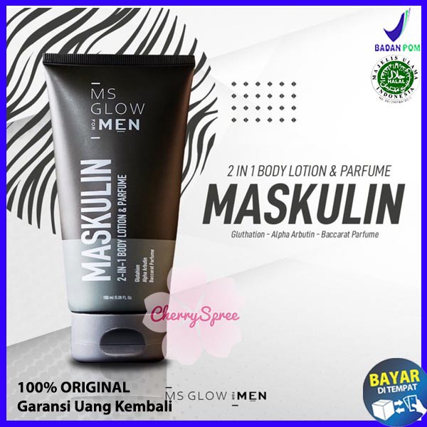 MS GLOW FOR MEN MASKULIN 2in1 Body Lotion & Parfume MSGLOW MEN Body Lotion Pria Cowok Wangi Baccarat