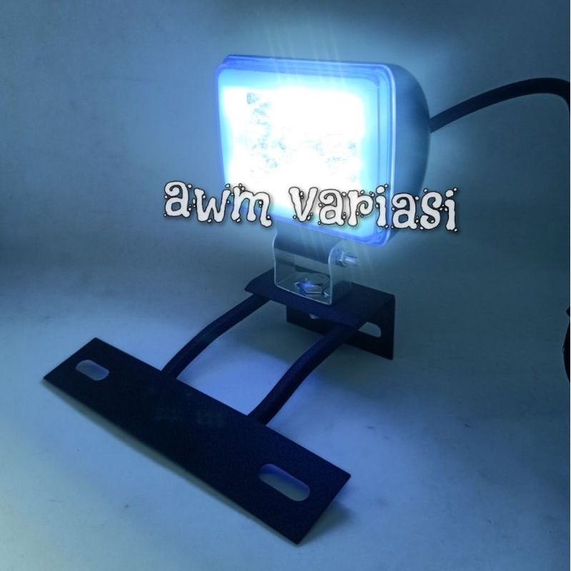 PAKET]Lampu Tembak Sorot CWl 18 Led Ring Blue Waterproof + breket RX King Vixion Byson GL Tiger DLL