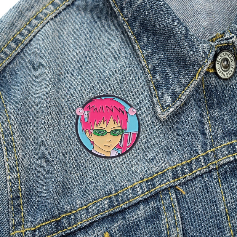 Pin Lencana Desain Kartun Manga The Disaster of Kusuo Saiki Untuk Hadiah