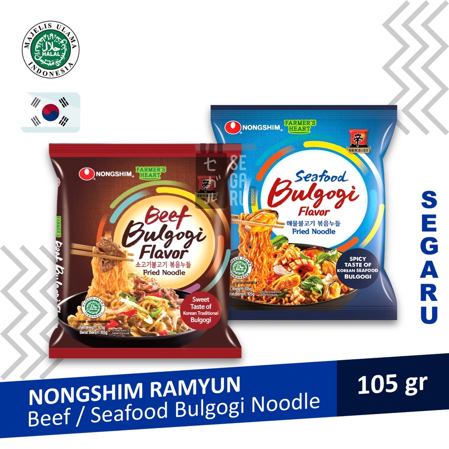 Nongshim Bulgogi Korean Fried Noodle Mie Instant Korea Halal MUI