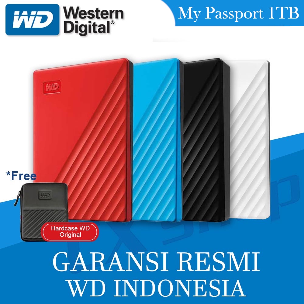 WD My Passport 1TB - HD HDD Hardisk Eksternal 2.5" USB 3.0 - Garansi Resmi