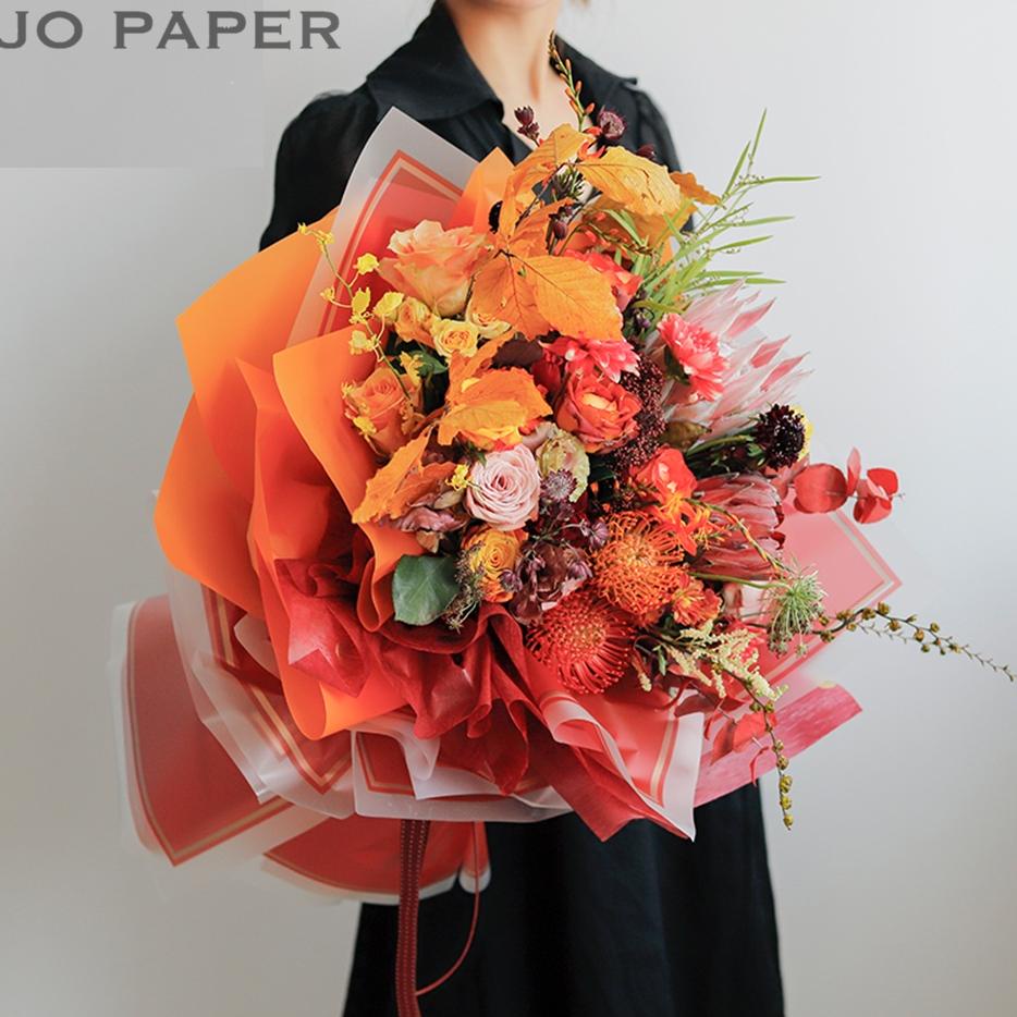 

[20 Lembar] Flower Wrapping Paper Varian List Gold Frame Transparan Kertas Buket Bunga Cellophane Florist Kertas Kado