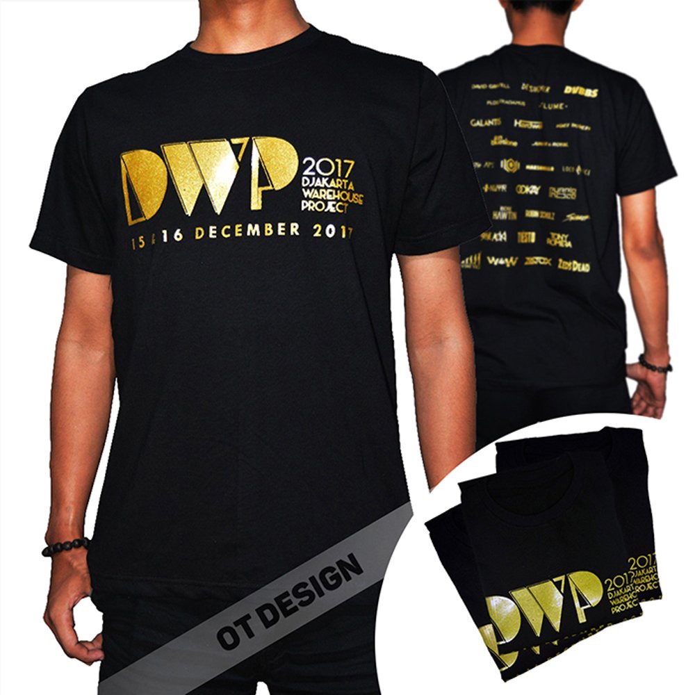 Kaos  Baju Atasan BIGSIZE DWP 2017 Sablon GOLD Kaos Hitam 3XL - 6XL