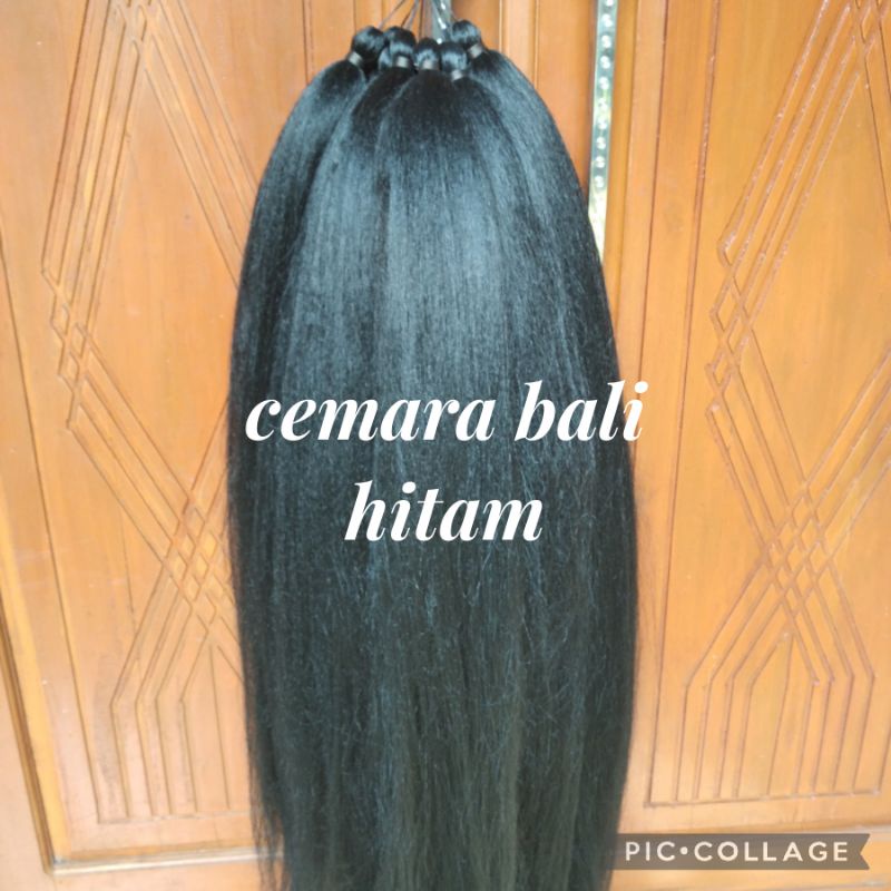 RAMBUT CEMARA BALI WARNA HITAM POLOS PANJANG 85-90CM
