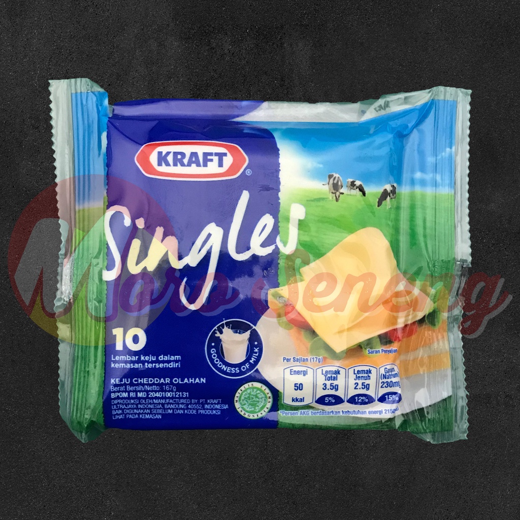 Jual Keju Cheddar Slice Kraft Singles isi 10 - 167 gram Indonesia