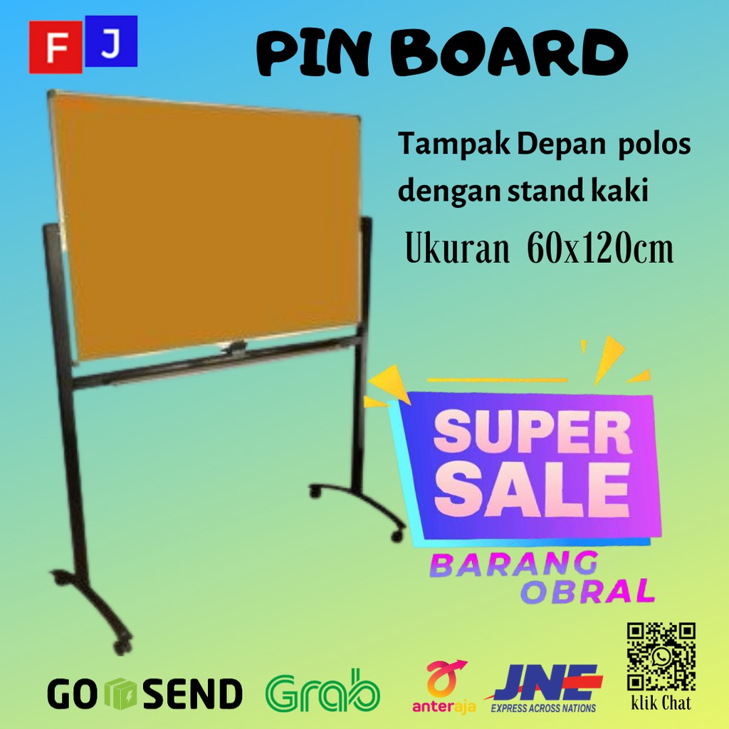 

Papan Pinboard SAKANA dimensi 60x120cm (Tampak Depan Polos Dengan Stand Kaki)