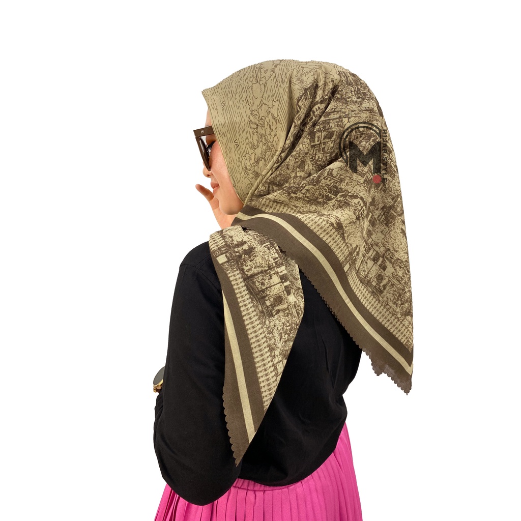 Mecca Hijab Voal Segi Empat Motip View Lasercut Printing Premium II Hijab Voal Motif II Kerudung Segi Empat  Motif