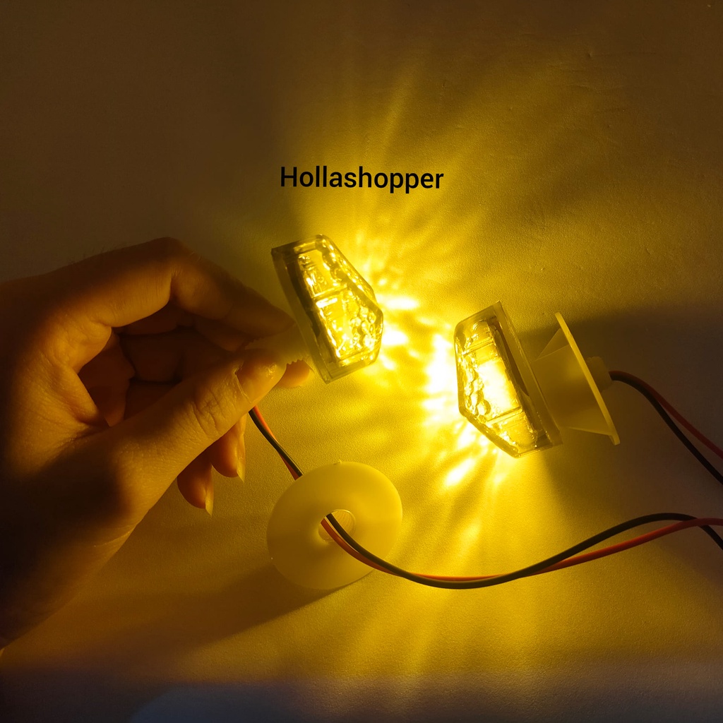 COD Lampu LED Sein TEMPEL MINI Universal Kedip warna Kuning sein motor