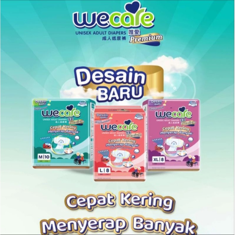 Wecare Premium Popok Dewasa extra dry M10,L8,XL8