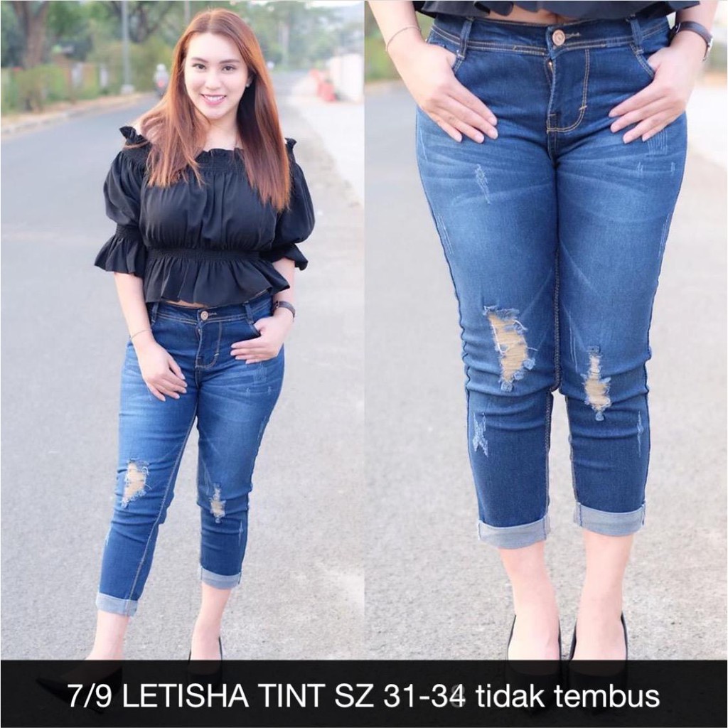  CELANA  JEANS  WANITA  LETISHA 7 9 Shopee Indonesia