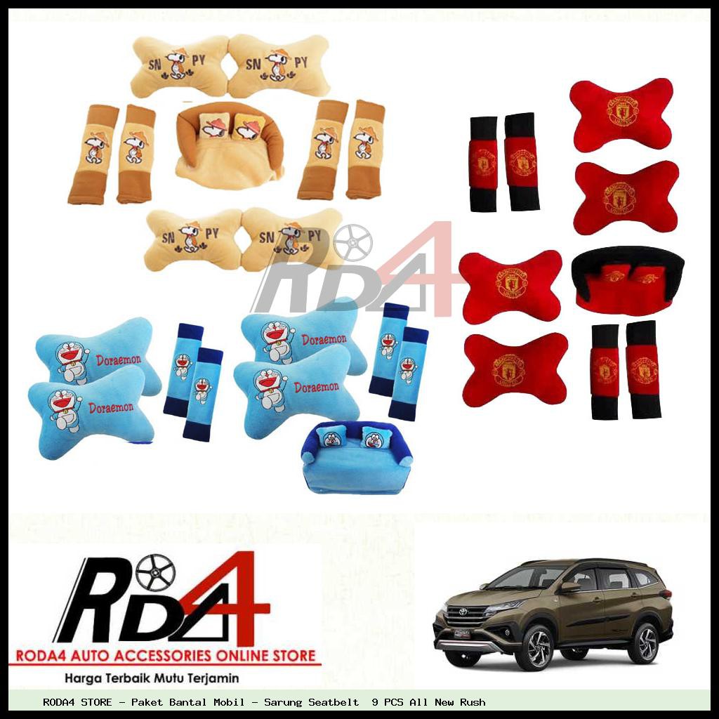 Paket Bantal Mobil - Sarung Seatbelt  9 PCS All New Rush