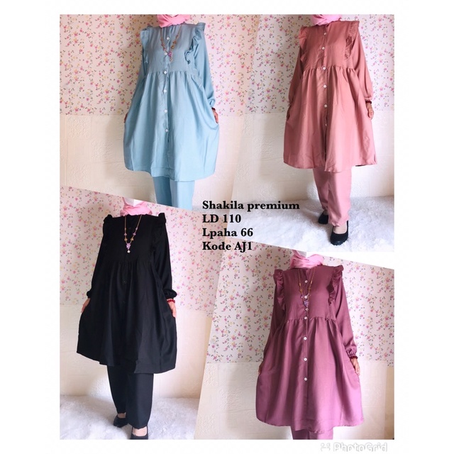 setelan tunik celana setcel shakila sakilla syakila AJ1