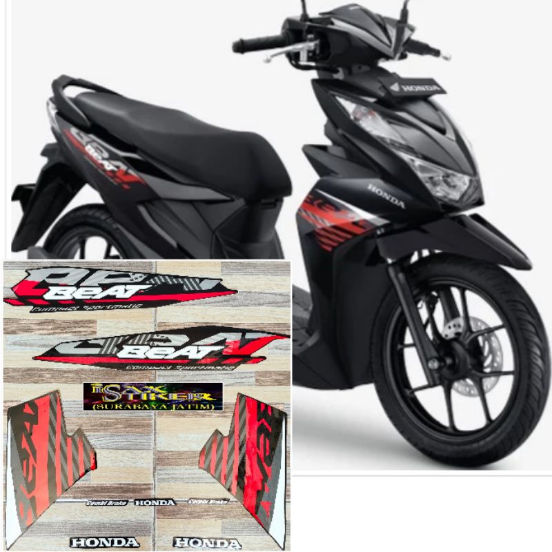 striping original Honda beat CBS hitam hard rock black tahun 2021