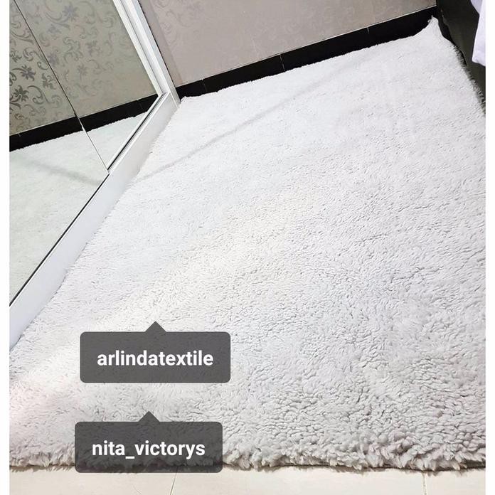 Diskon Karpet Bulu 200X130 - Kain Bulu Domba - Sherpa Fleece Gray