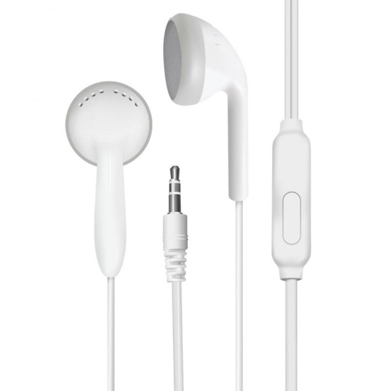 Earphone In ear Kabel 3.5mm Warna Putih Dengan Mic Jack Headphone Untuk Samsung Xiao Mi