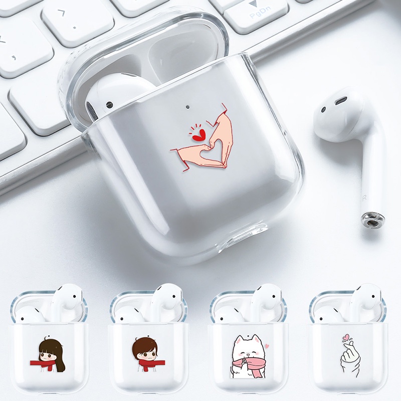 Case TPU Transparan Motif Kartun Hewan Cover AirPods 1 2 Headphone