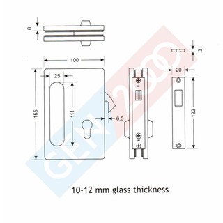 Sliding Glass Lock Dekkson SGL 8600 Glass Lock Kunci Pintu 